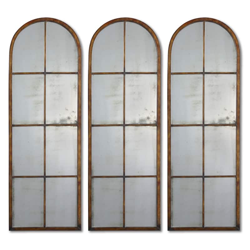 Uttermost 'Amiel' Arched Brown Mirror (One Mirror) - Brown/Gold - 16.5x50x1.375