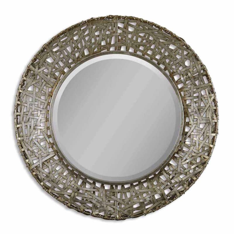 Uttermost 'Alita' Champagne Woven Metal Mirror - Silver - 32.25x32.25x3
