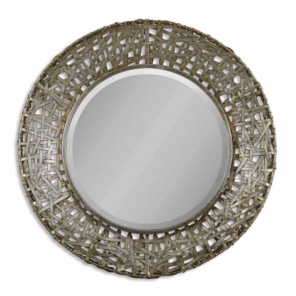 Uttermost 'Alita' Champagne Woven Metal Mirror - Silver - 32.25x32.25x3