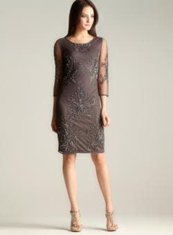 Pisarro Nights Embellished Sheer Tulle Dress Pisarro Nights Evening & Formal Dresses