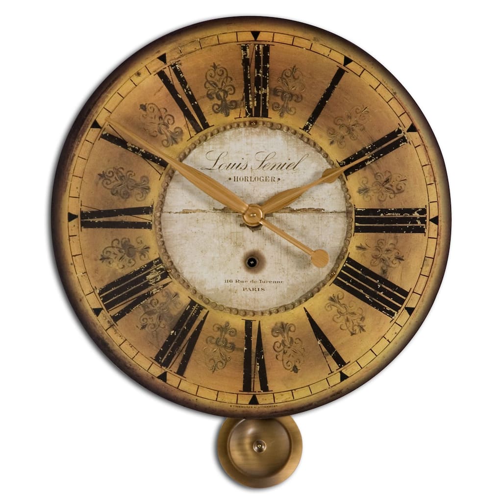 Uttermost Louis Leniel Cream and Gold Wall Clock