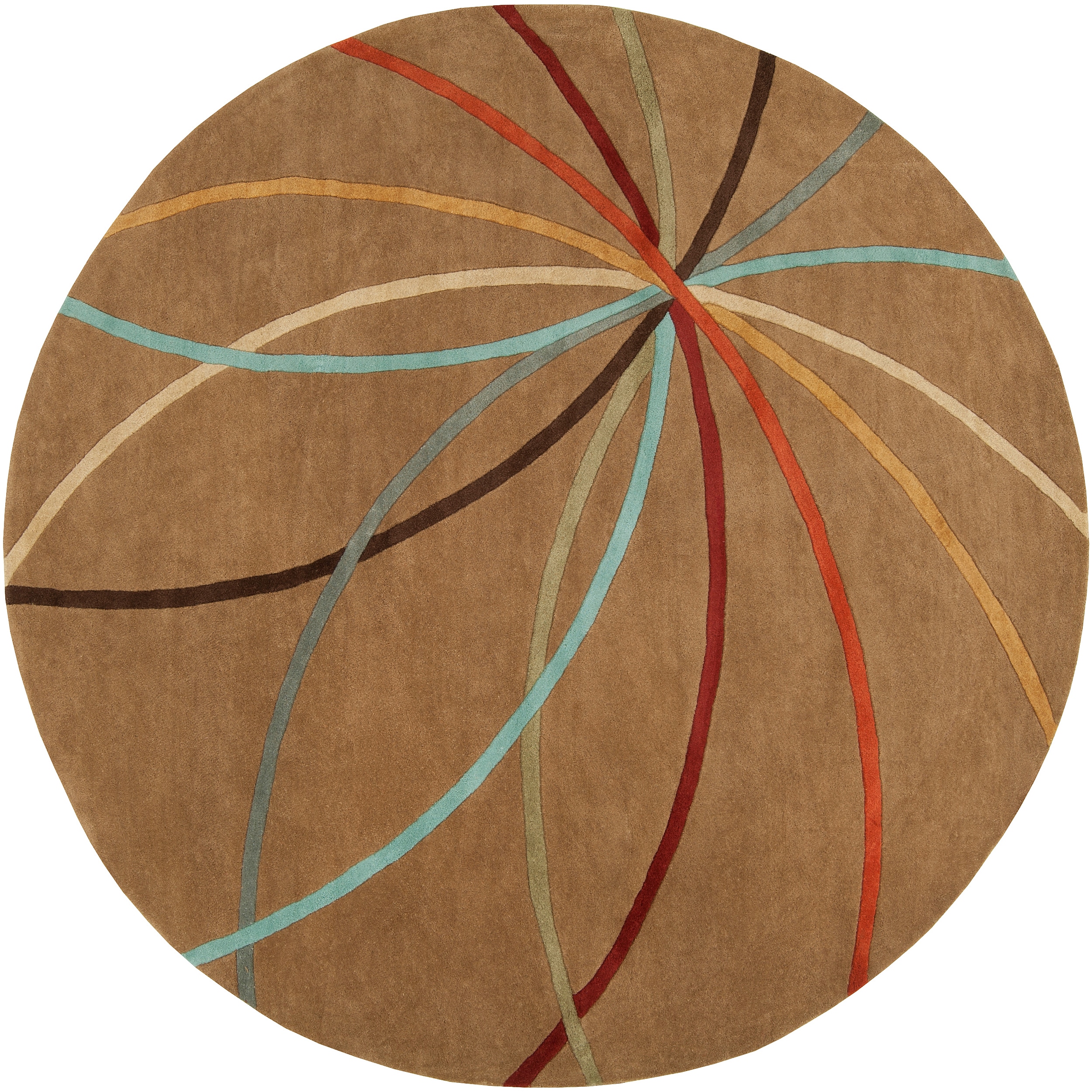 Hand tufted Brown Contemporary Argand Wool Abstract Rug (6 Round)