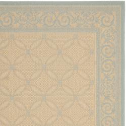 Poolside Cream/Aqua Indoor Outdoor Polypropylene Rug (4' x 5'7) Safavieh 3x5   4x6 Rugs