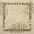 Safavieh Poolside Cream/ Green Indoor Outdoor Rug - 6'7" x 6'7" square