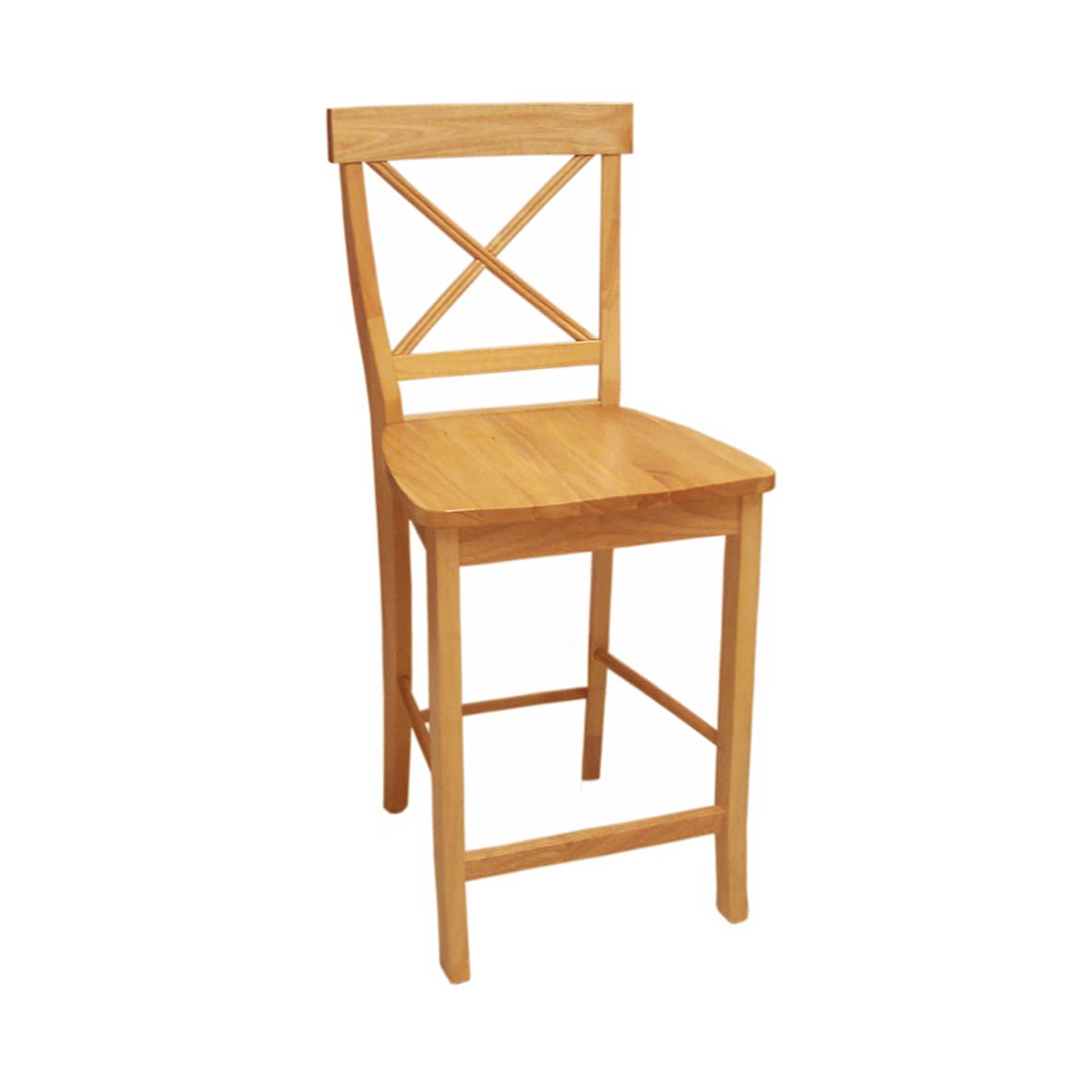 Cross Back Natural 24 inch Stool