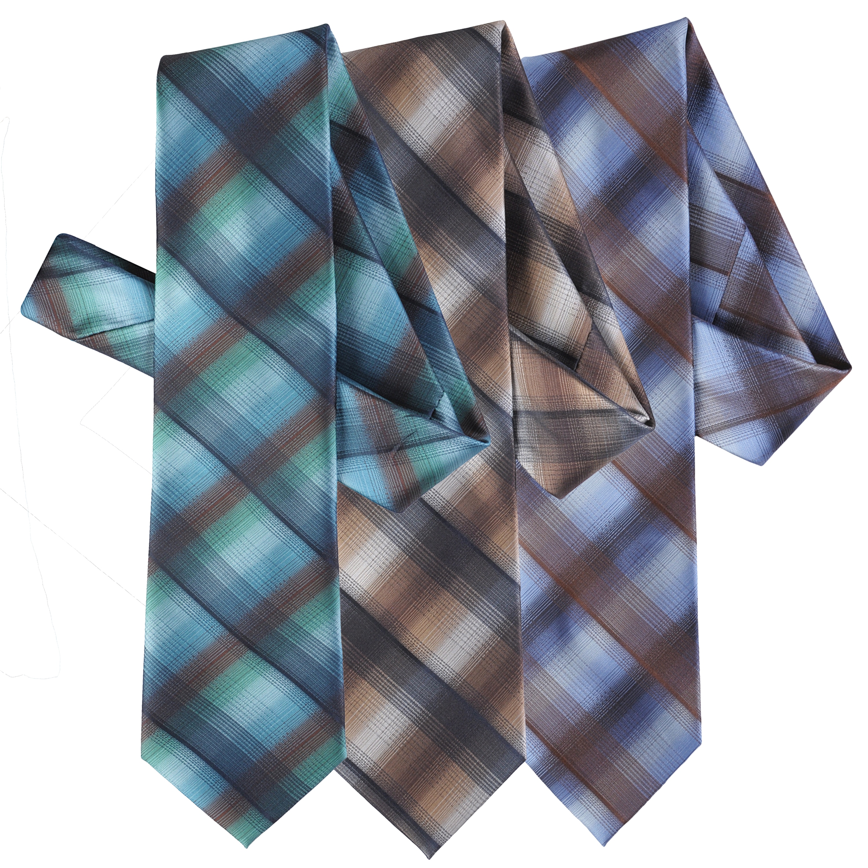 Boston Traveler Mens Plaid Microfiber Tie and Hanky Set