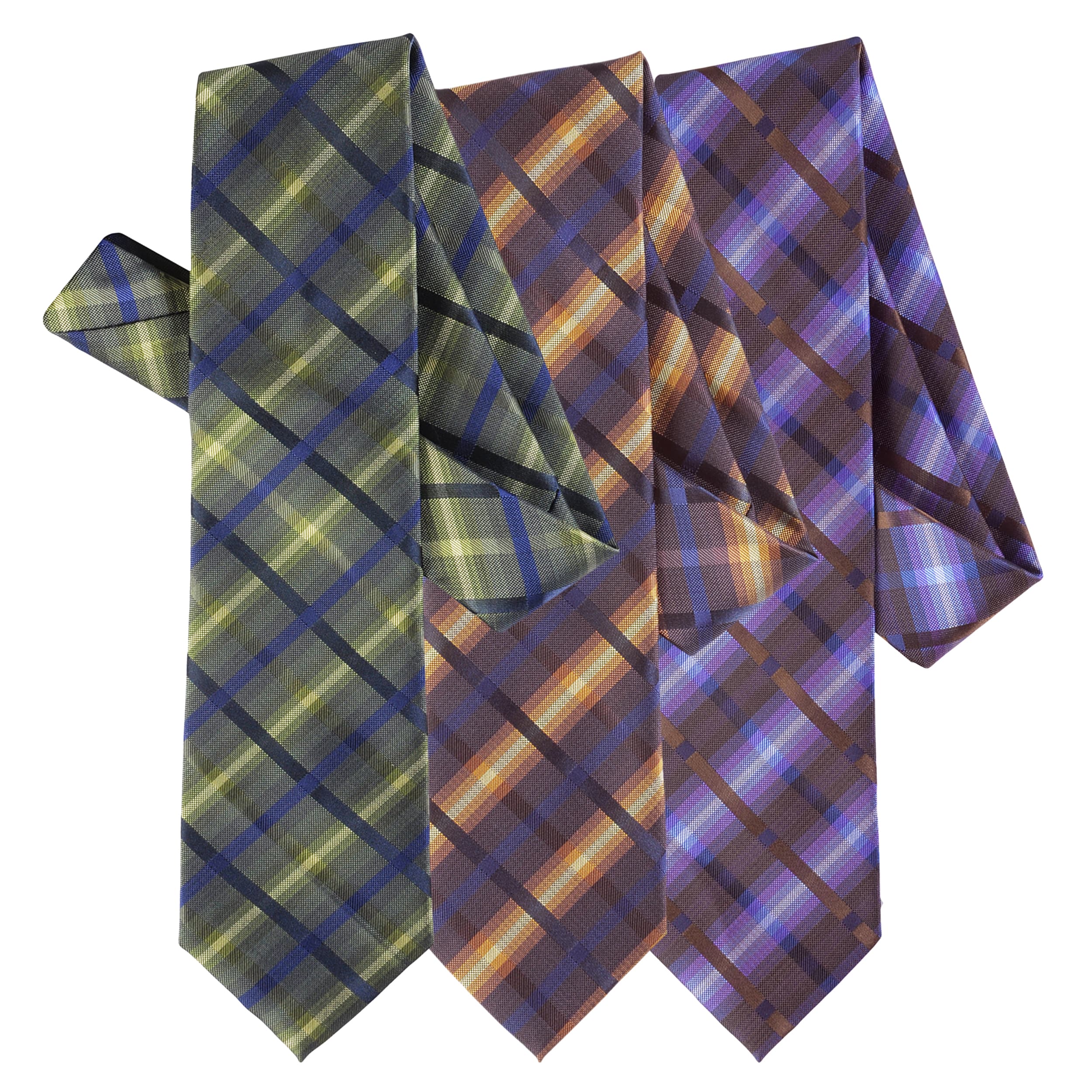 Boston Traveler Mens Plaid Microfiber Tie and Hanky Set 