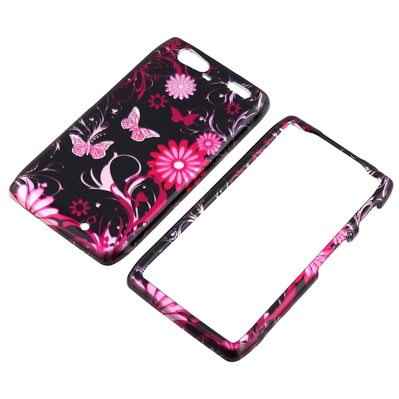 Pink Butterfly Snap on Case for Motorola Droid RAZR Maxx XT916