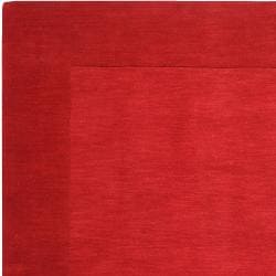 Hand crafted Solid Red Tone On tone Bordered Cryo Wool Rug (3'3 x 5'3) 3x5   4x6 Rugs