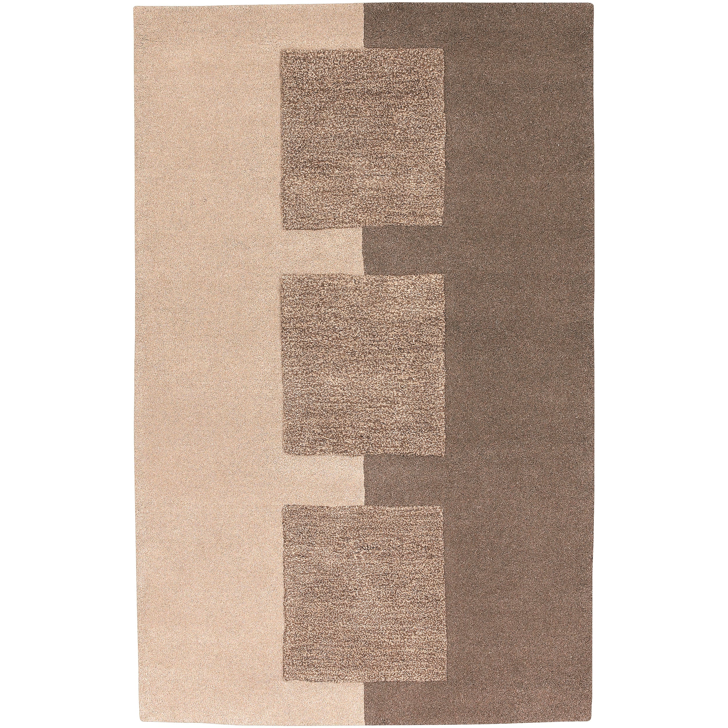 Hand tufted Contemporary Brown Grater New Zealand Wool Abstract Rug (33 X 53)