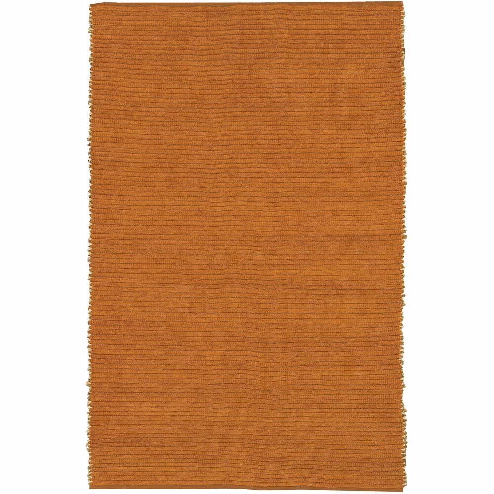 Hand-woven Mandara Orange Rug (5' x 7'6)