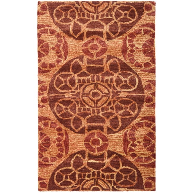 Handmade Chatham Treasures Cinnamon N.Z. Wool Rug (26 X 4)