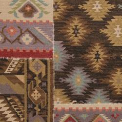 Hand crafted Multi Colored Southwestern Aztec Marcella Wool Rug (5' x 8') Surya 5x8   6x9 Rugs