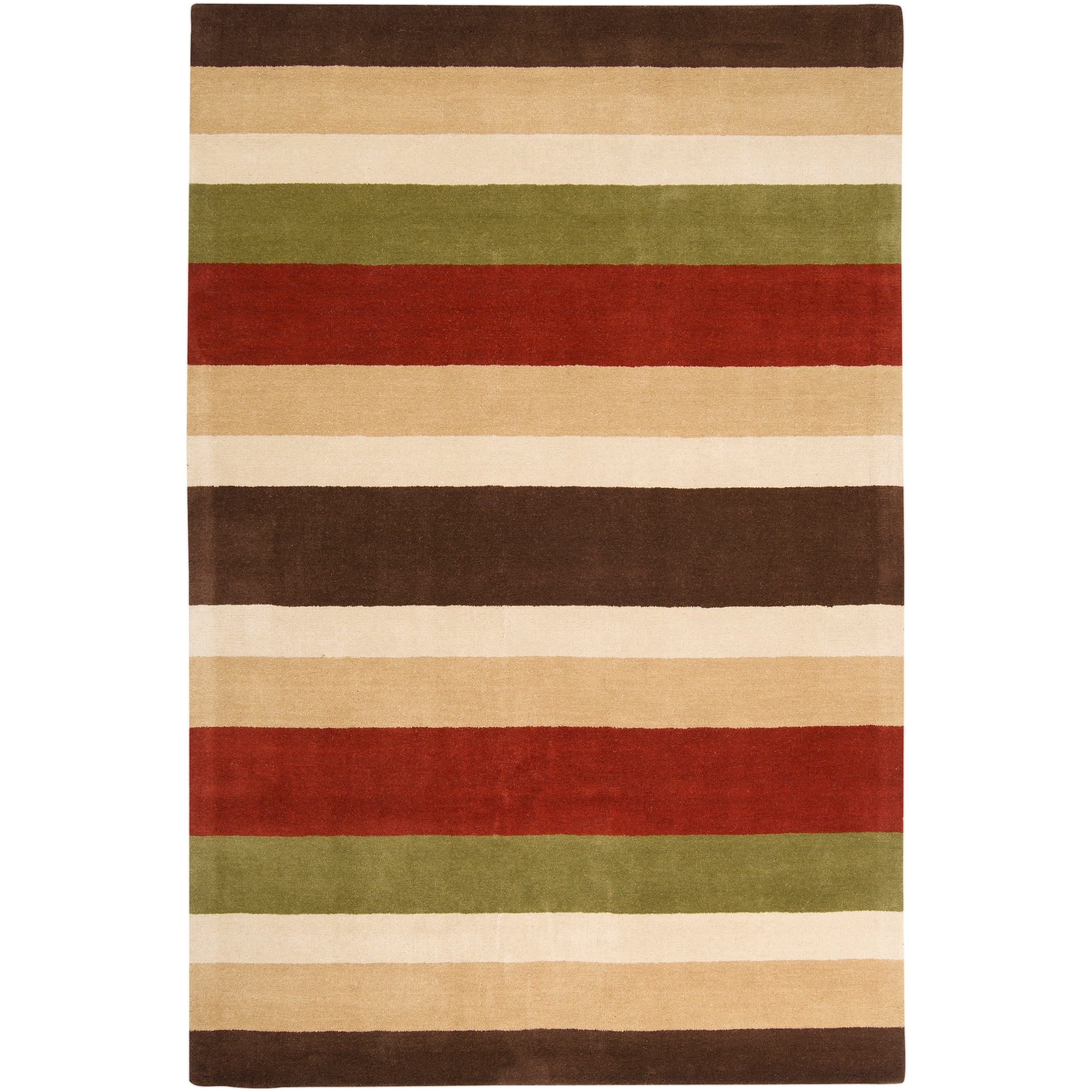 Hand tufted Casual Multi Striped Atych Wool Rug (33 X 53)