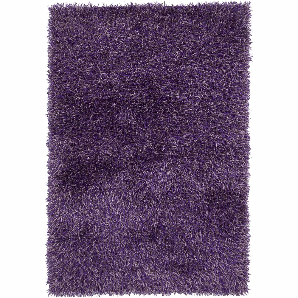 Hand-woven Mandara Purple Shag Rug (7'9 x 10'6)