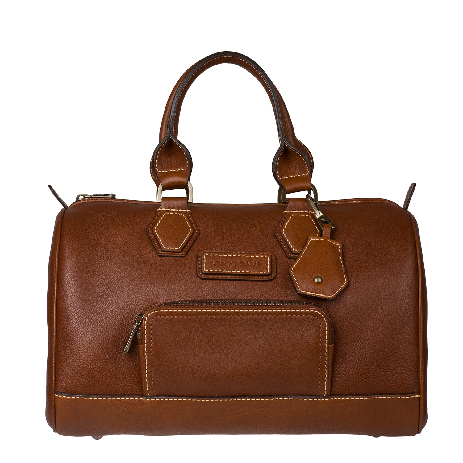 Longchamp Brown Leather Bowler Handbag