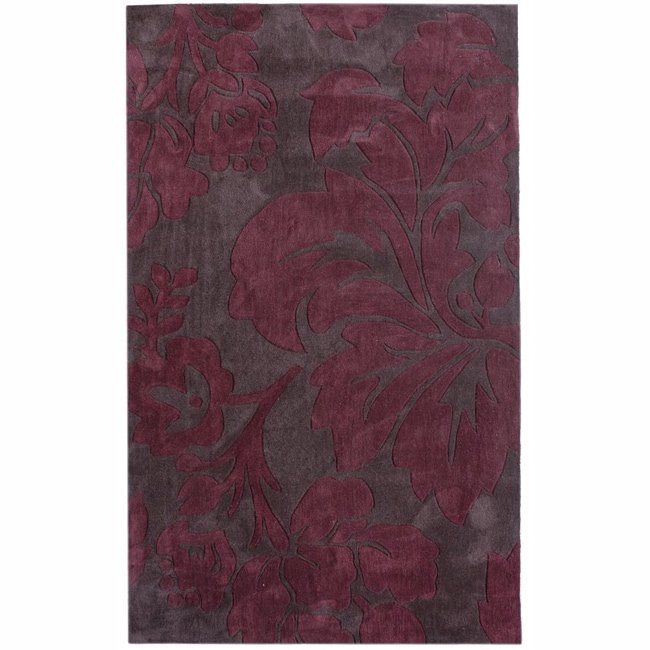 Handmade Alexa Pino Burgundy Floral Fantasy Rug (83 x 11) Today 