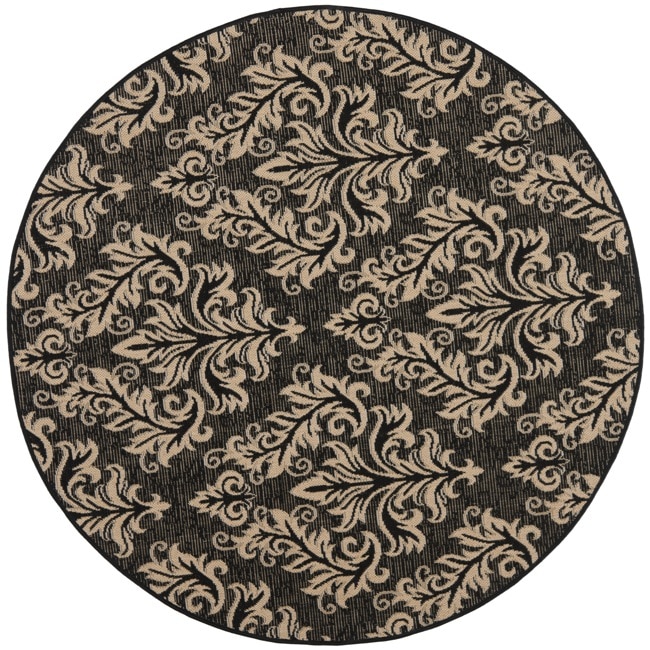 Poolside Black/ Cream Indoor Outdoor Rug (67 Round)