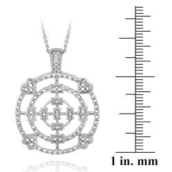 DB Designs Silvertone Diamond Accent Station Multi Circles Medallion Necklace DB Designs Diamond Necklaces