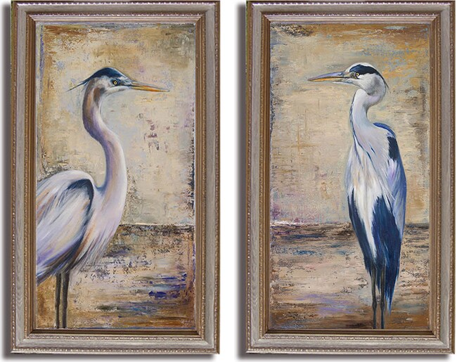 Patricia Pinto 'Blue Heron I and II' Framed 2-piece Canvas Art Set ...