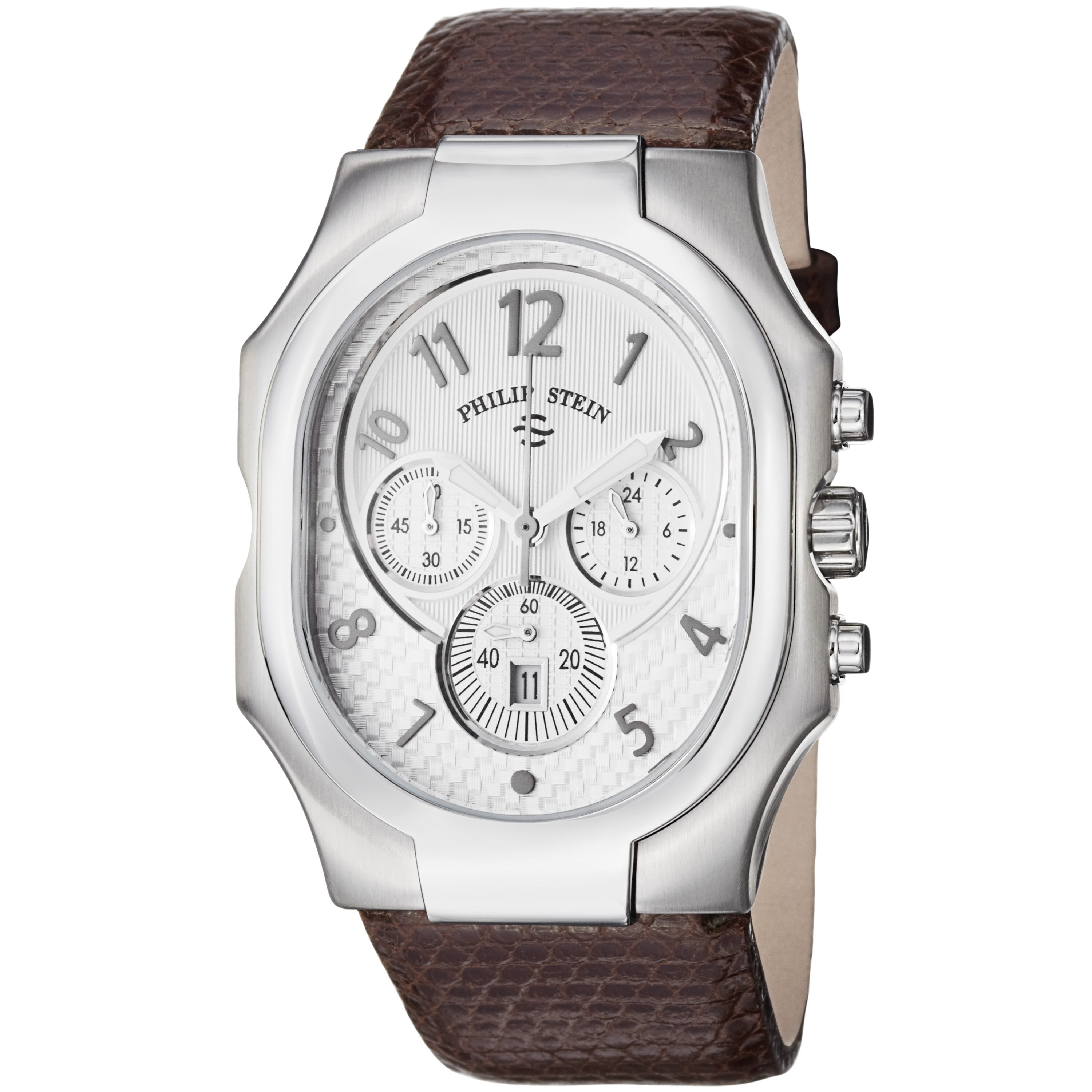 Philip Stein Mens Signature Chronograph Brown Strap Watch Today 