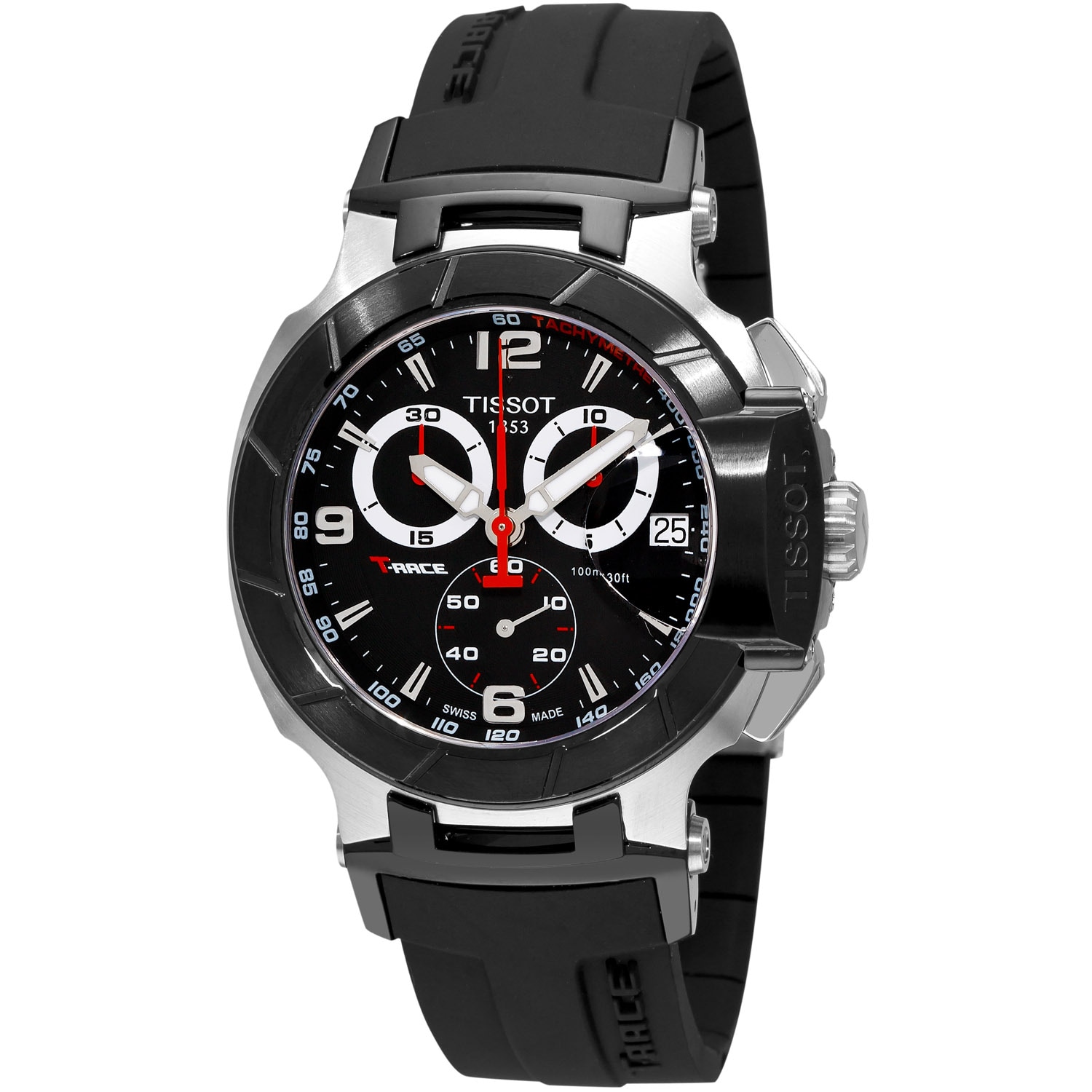 Shop Tissot Men's 'T-Race Quartz' Black Dial Chronograph Watch - Free ...