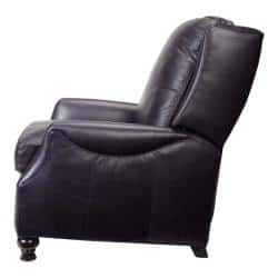 Shop Charles Navy Blue Leather Recliner Club Chair Overstock