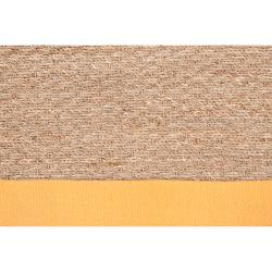 Hand woven Orange Vessel Natural Fiber Seagrass Cotton Border Rug (9' x 13') Surya 7x9   10x14 Rugs