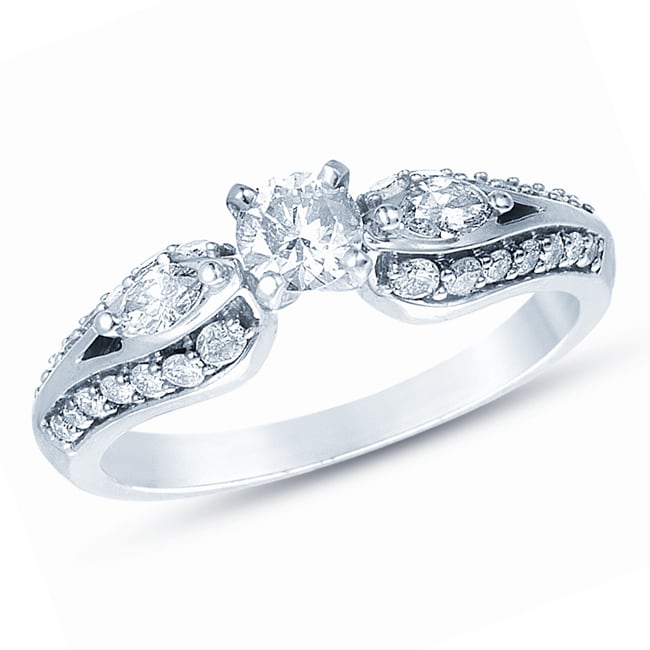 14k White Gold 3/4ct TDW Diamond Engagement Ring (I J, SI1 SI2) Today