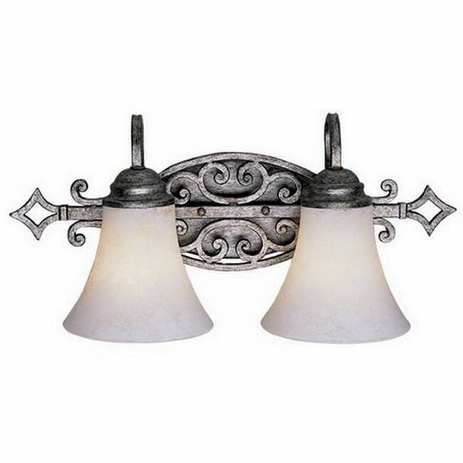 Trans Globe Lighting 2-light Antique Silver Wall Sconce with Frosted Glass