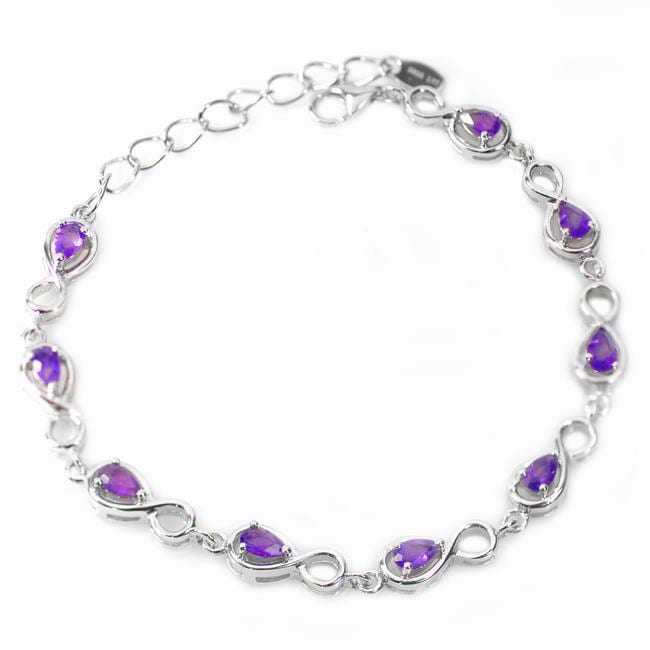 De Buman Sterling Silver Amethyst Bracelet De Buman Gemstone Bracelets