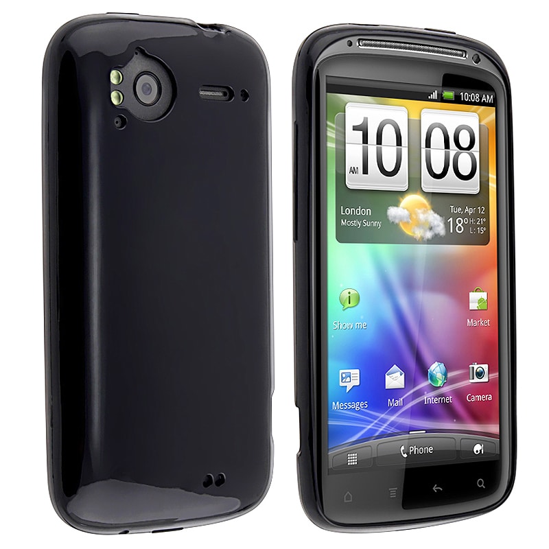 Black Jelly TPU Rubber Skin Case for HTC Sensation 4G BasAcc Cases & Holders