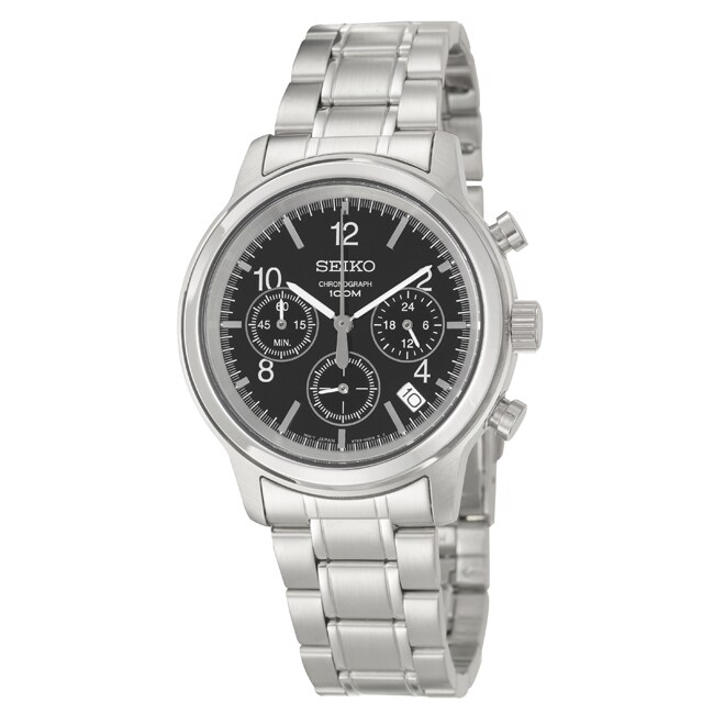 Seiko Men's Chronograph Stainless Steel Military Time Watch - 14190514 ...