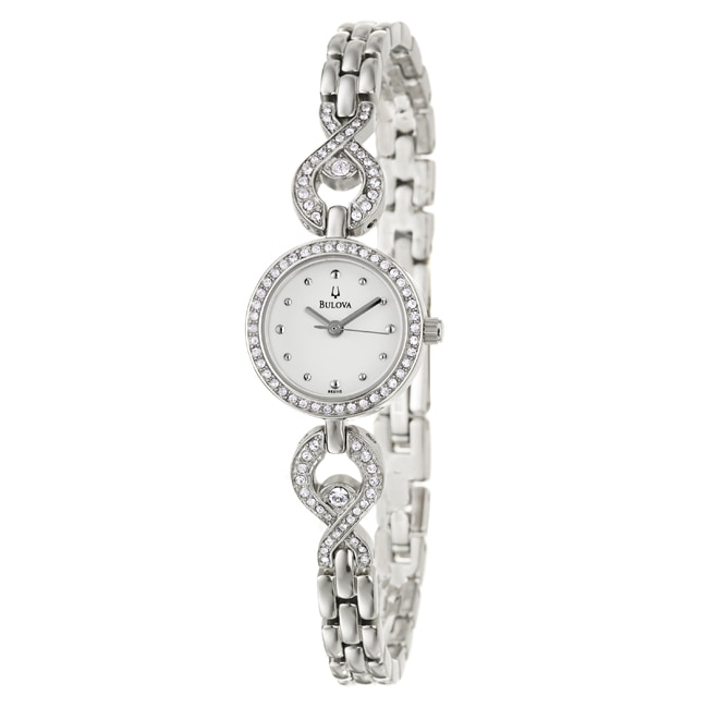 Bulova Womens Stainless Steel Round Bangle Link Watch  