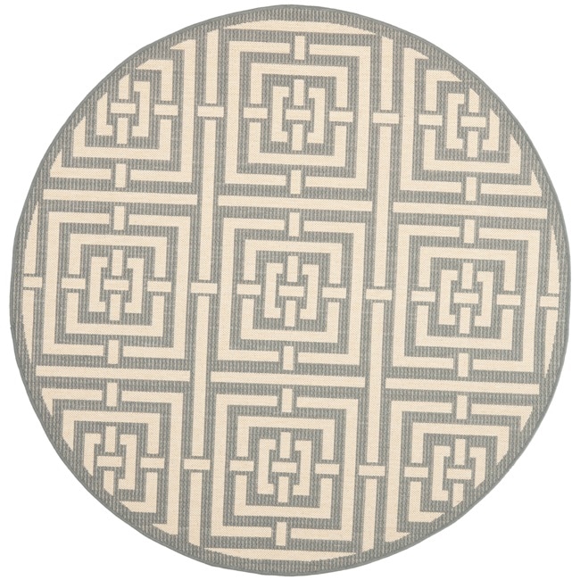 Poolside Grey/ Cream Indoor Outdoor Rug (53 Round)