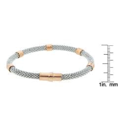 Eternally Haute Rose Gold over Silver Italian Magnet Clasp Bracelet