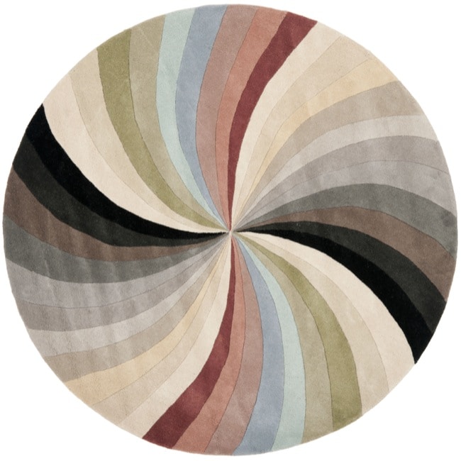 Handmade Soho Vortex New Zealand Wool Rug (6 Round)