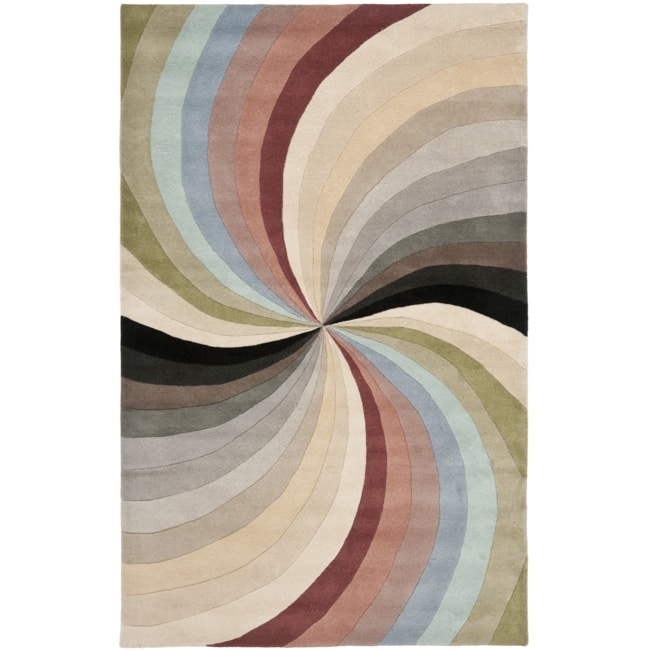 Handmade Soho Vortex New Zealand Wool Rug (76 X 96)