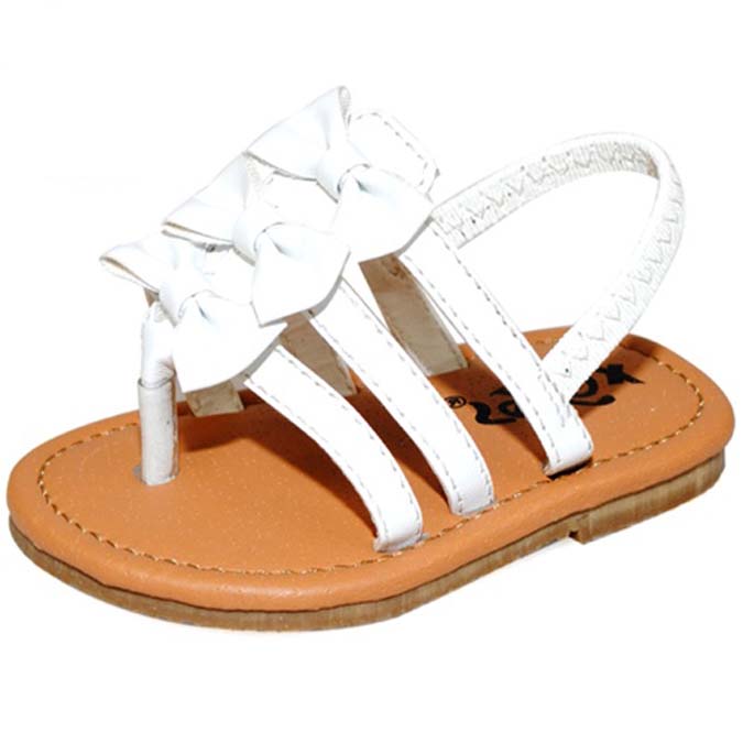 Shop Baby Girl White Bow Fashion Crib Sandals Free Shipping On Orders