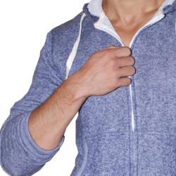 191 Unlimited Mens Blue Terry Cloth Hoodie