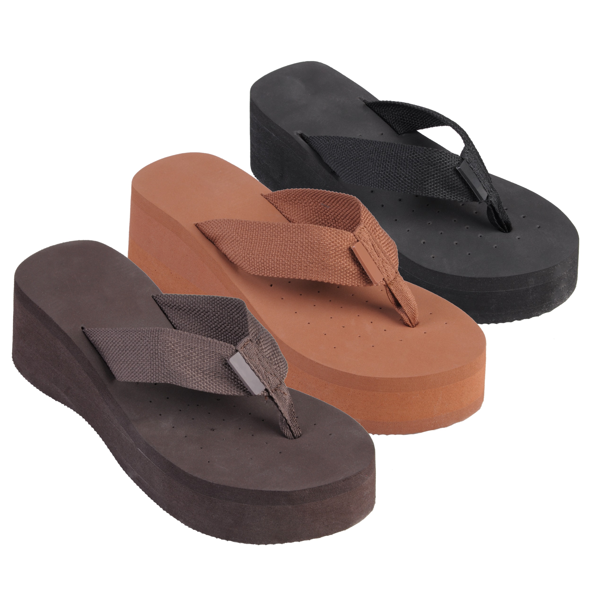 Journee Collection Womens GABRIELLE 3 Round Toe Platform Flip Flops