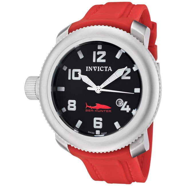 Invicta Mens Sea Hunter Red Polyurethane Watch  