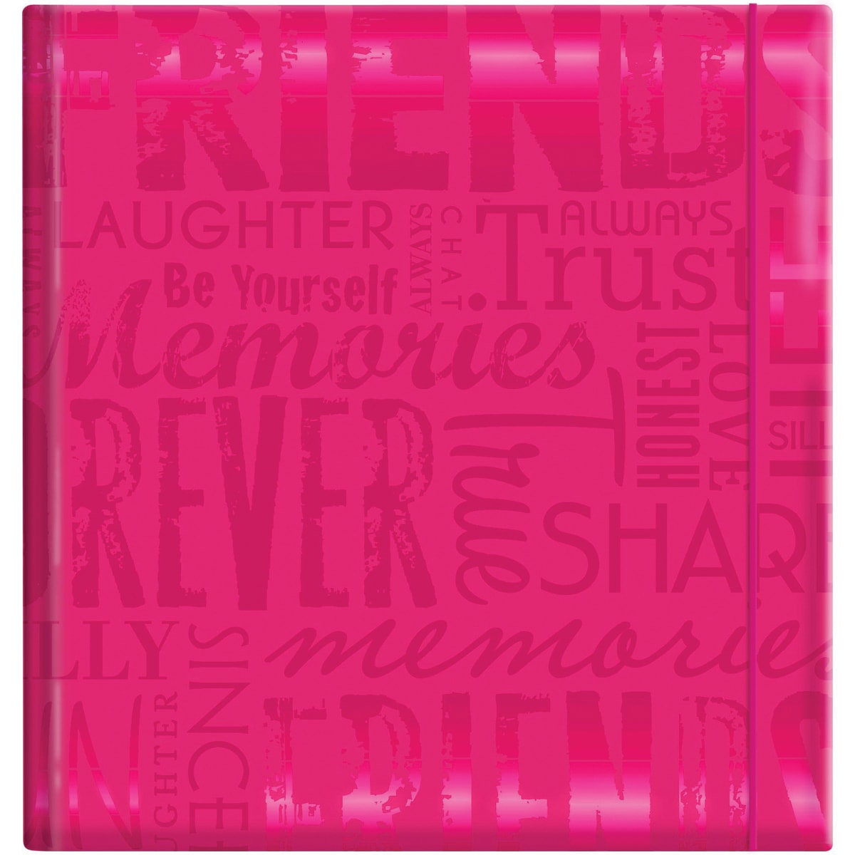 Embossed Gloss Friends Expressions Hot Pink Photo Album (hold 200 Photos)