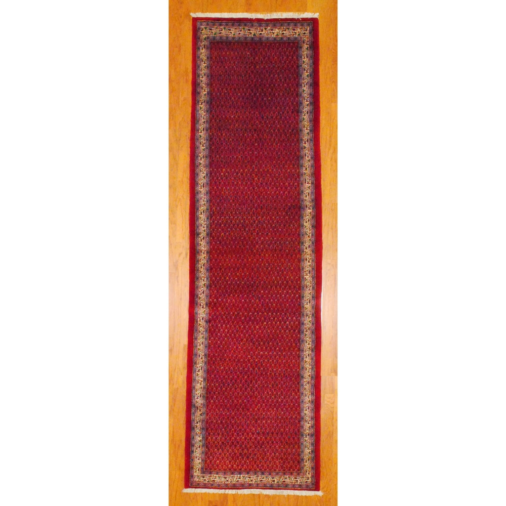 Persian Hand knotted Hamadan Red/ Ivory Wool Rug (3'6 x 12'6) Runner Rugs