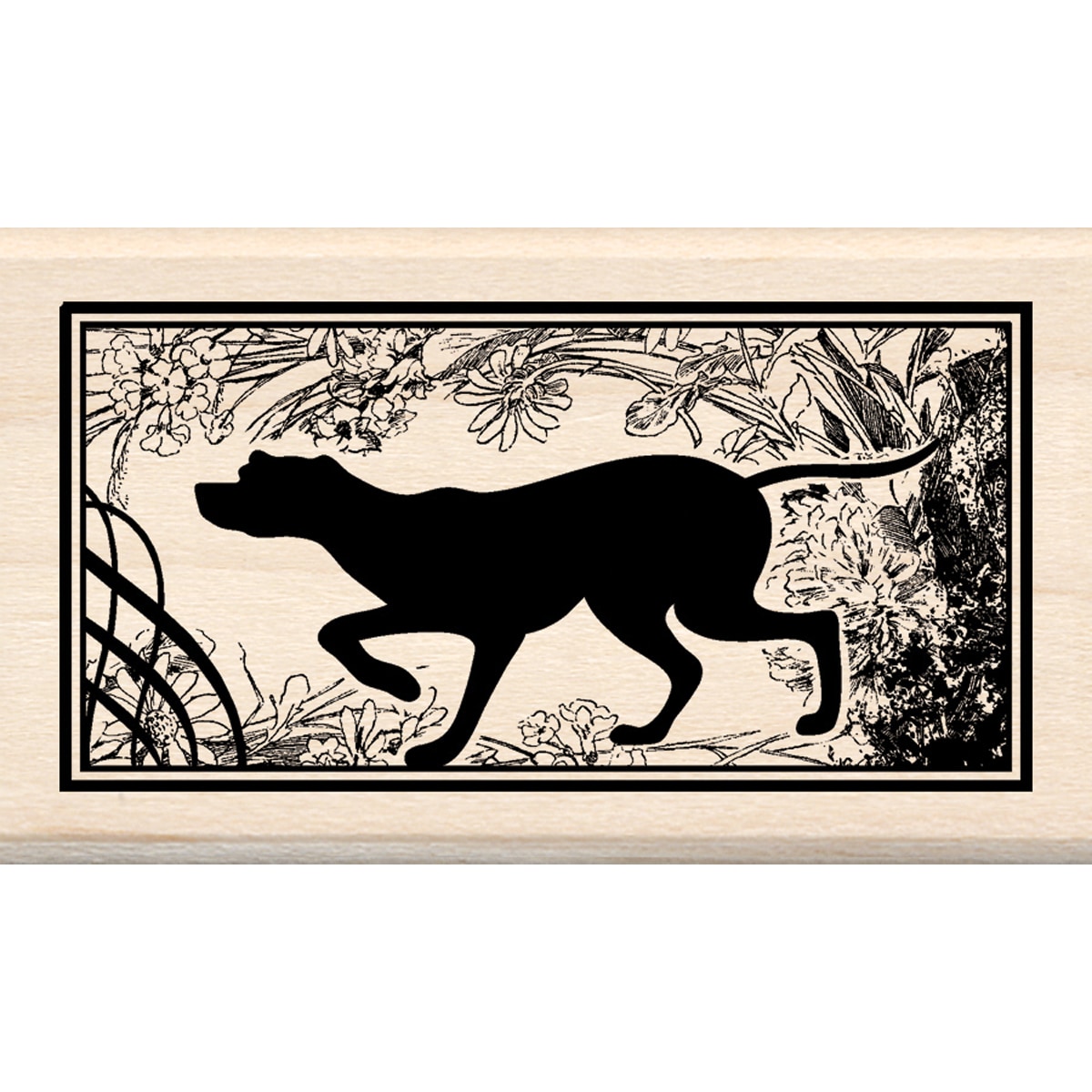 Inkadinkado Dog Print Mounted Rubber Stamp