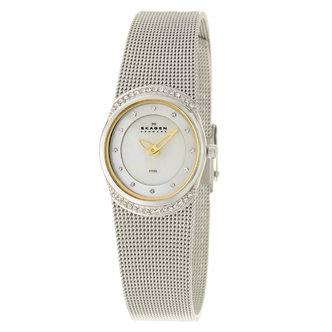 Skagen Womens Mesh Stainless Steel Crystals Watch