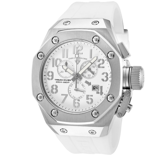 Swiss Legend Mens Trimix Diver White Silicone Watch