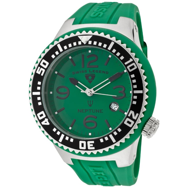 Swiss Legend Men's 'Neptune' Green Silicone Watch Swiss Legend Men's Swiss Legend Watches