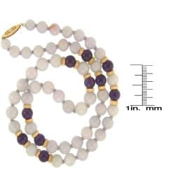 Mason Kay 14k Yellow Gold Lavender Jadeite and Amethyst Bead Necklace Mason Kay Gemstone Necklaces