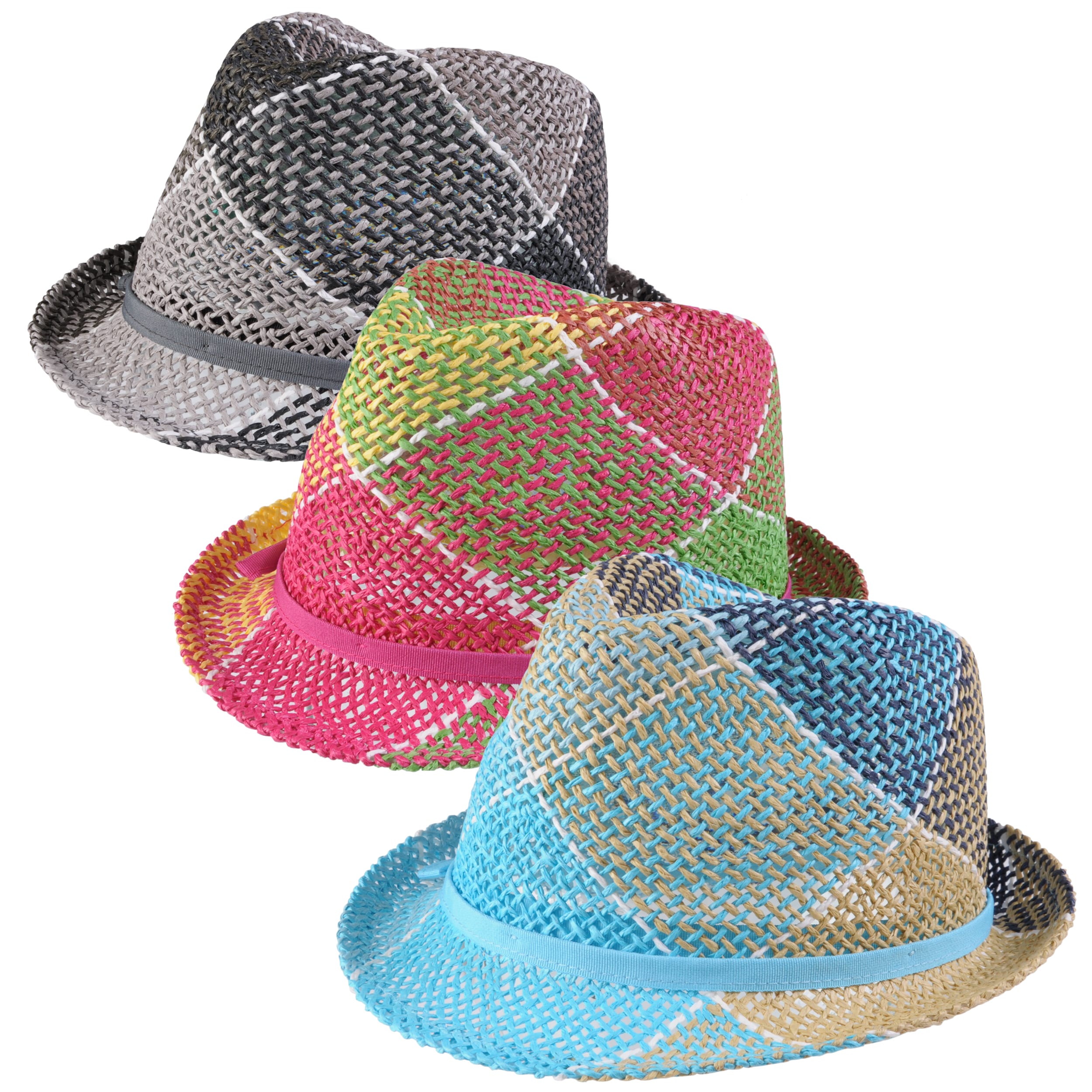 Journee Collection Womens Multi color Straw Fedora Hat